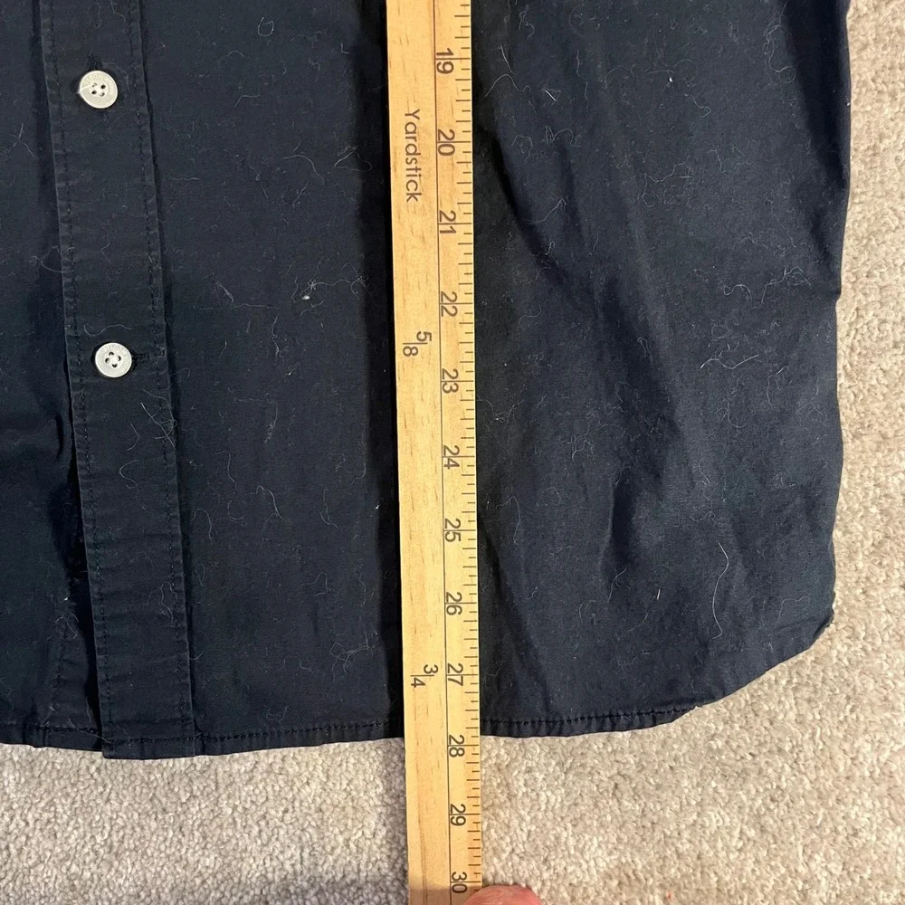 Volcom Button Up Shirt Mens Medium Black Vex Factor Solid Long Sleeve
